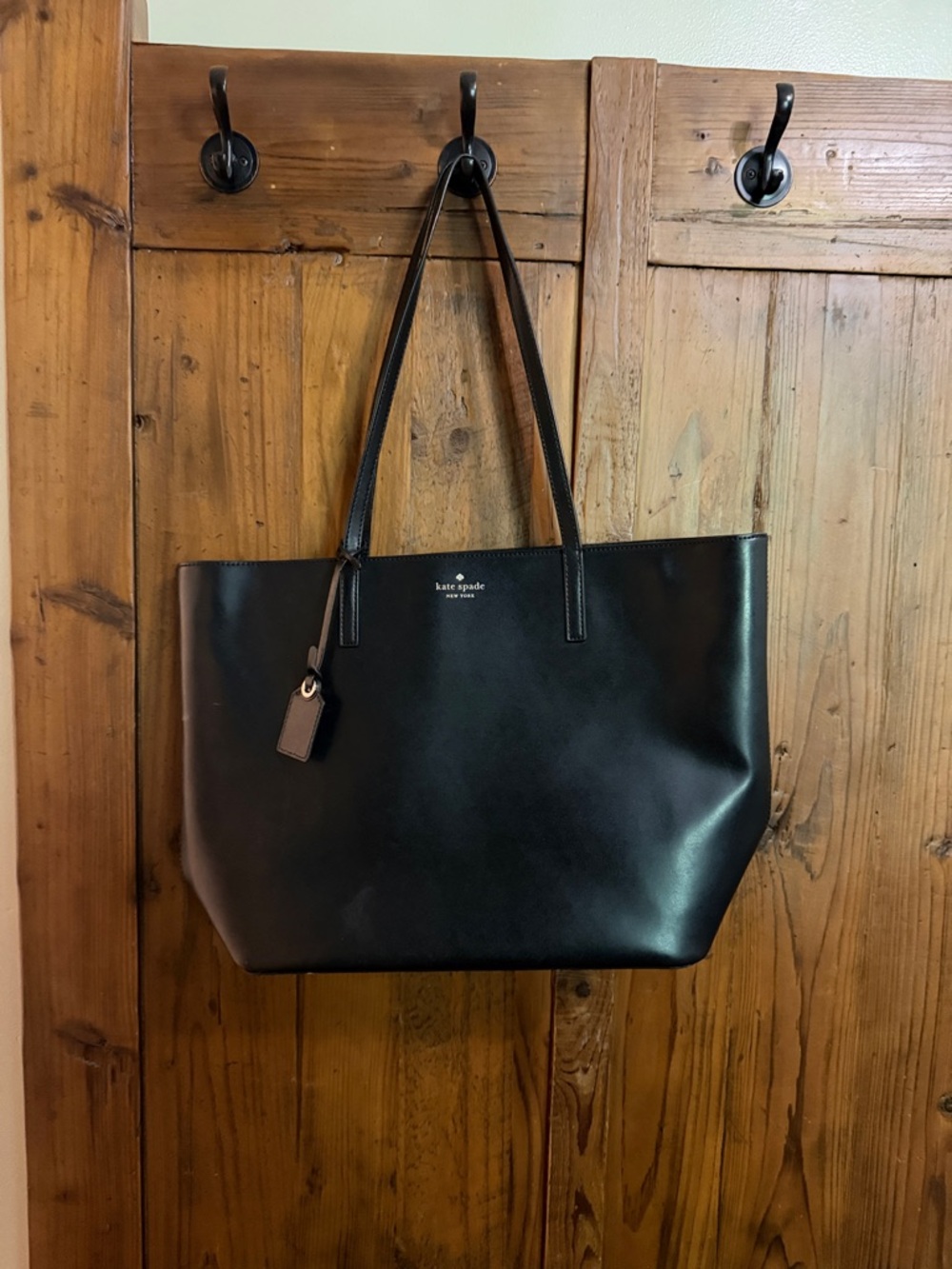 kate spade Black Leather Tote with Tag
